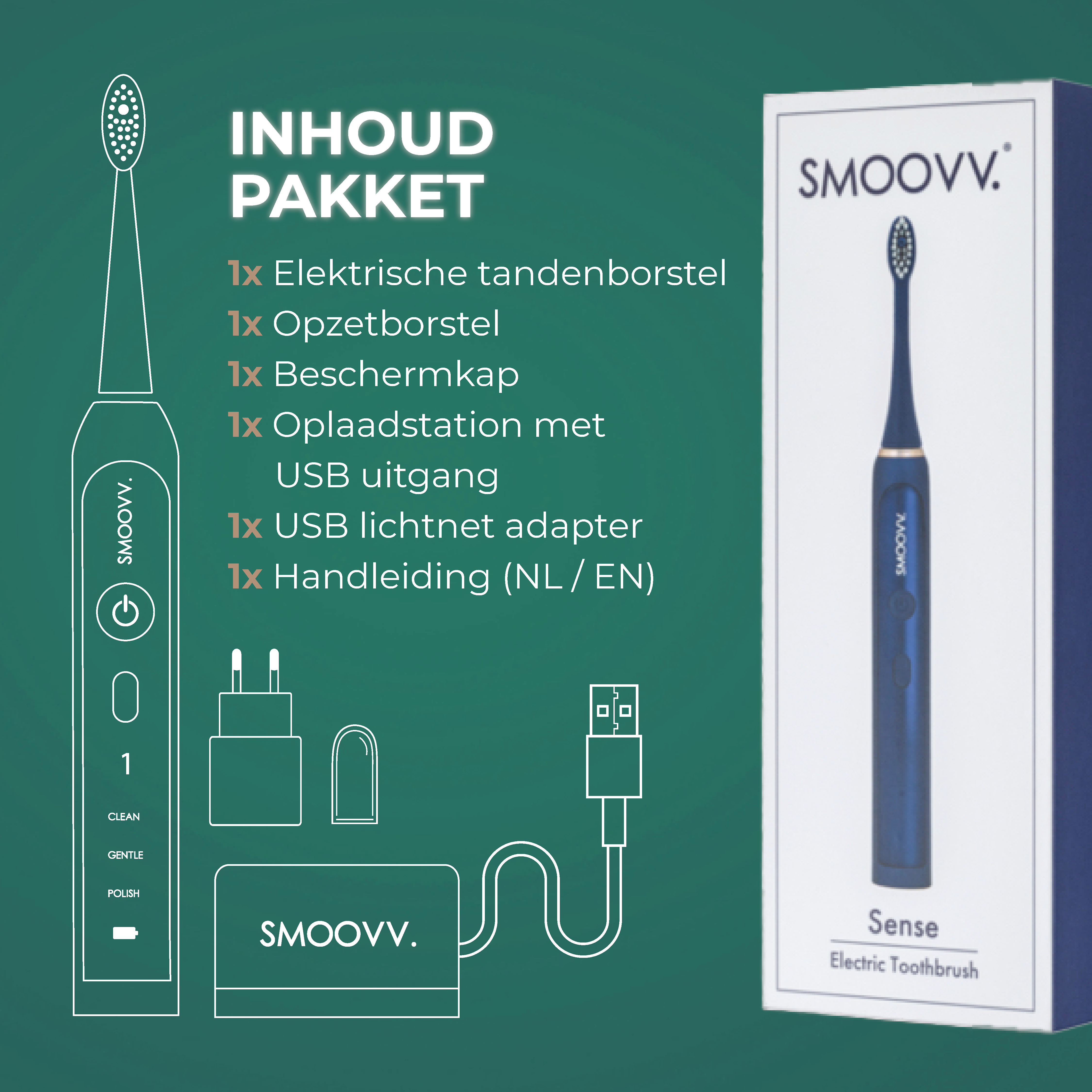 SMOOVV Sense elektrische tandenborstel midnight blue