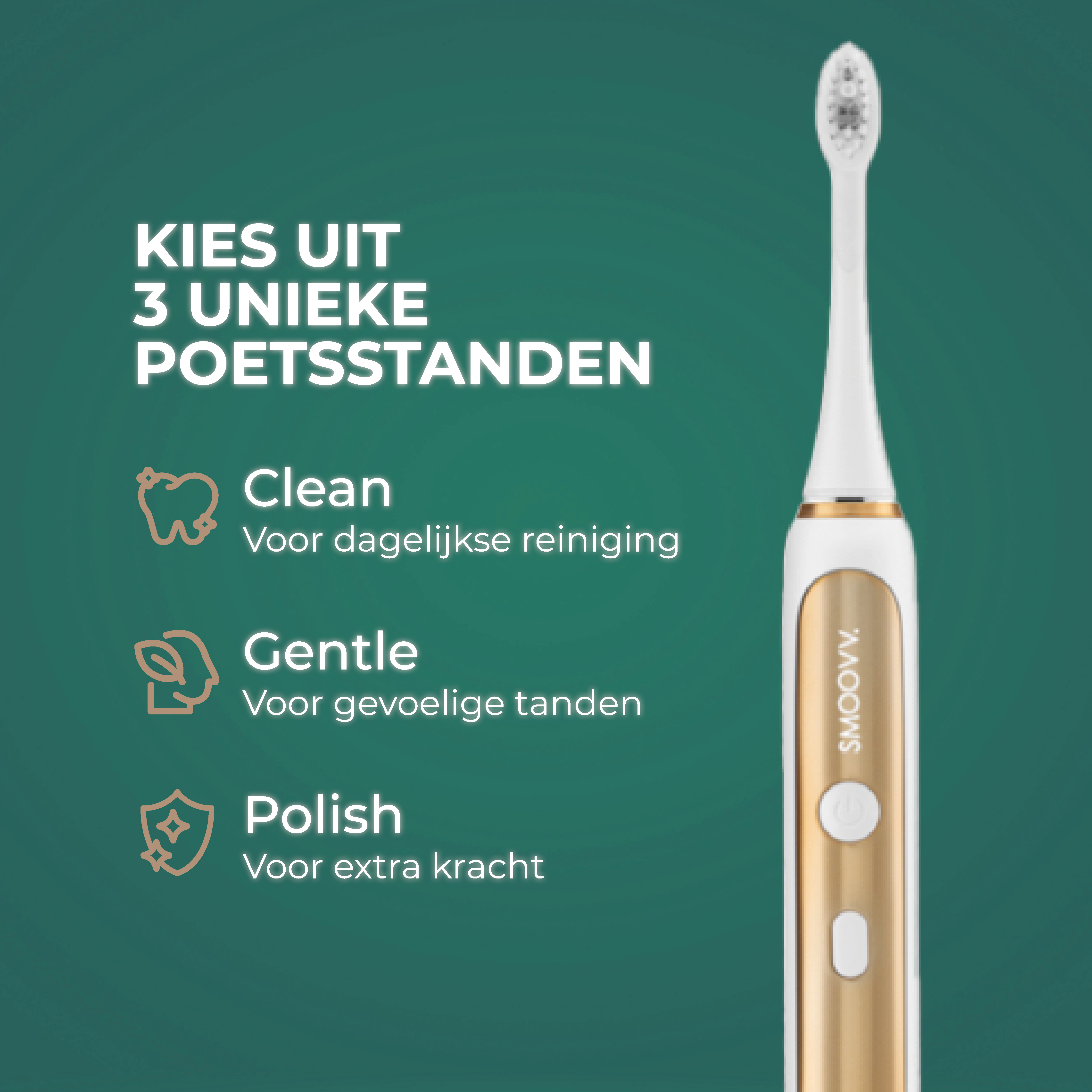 SMOOVV Sense elektrische tandenborstel white and gold