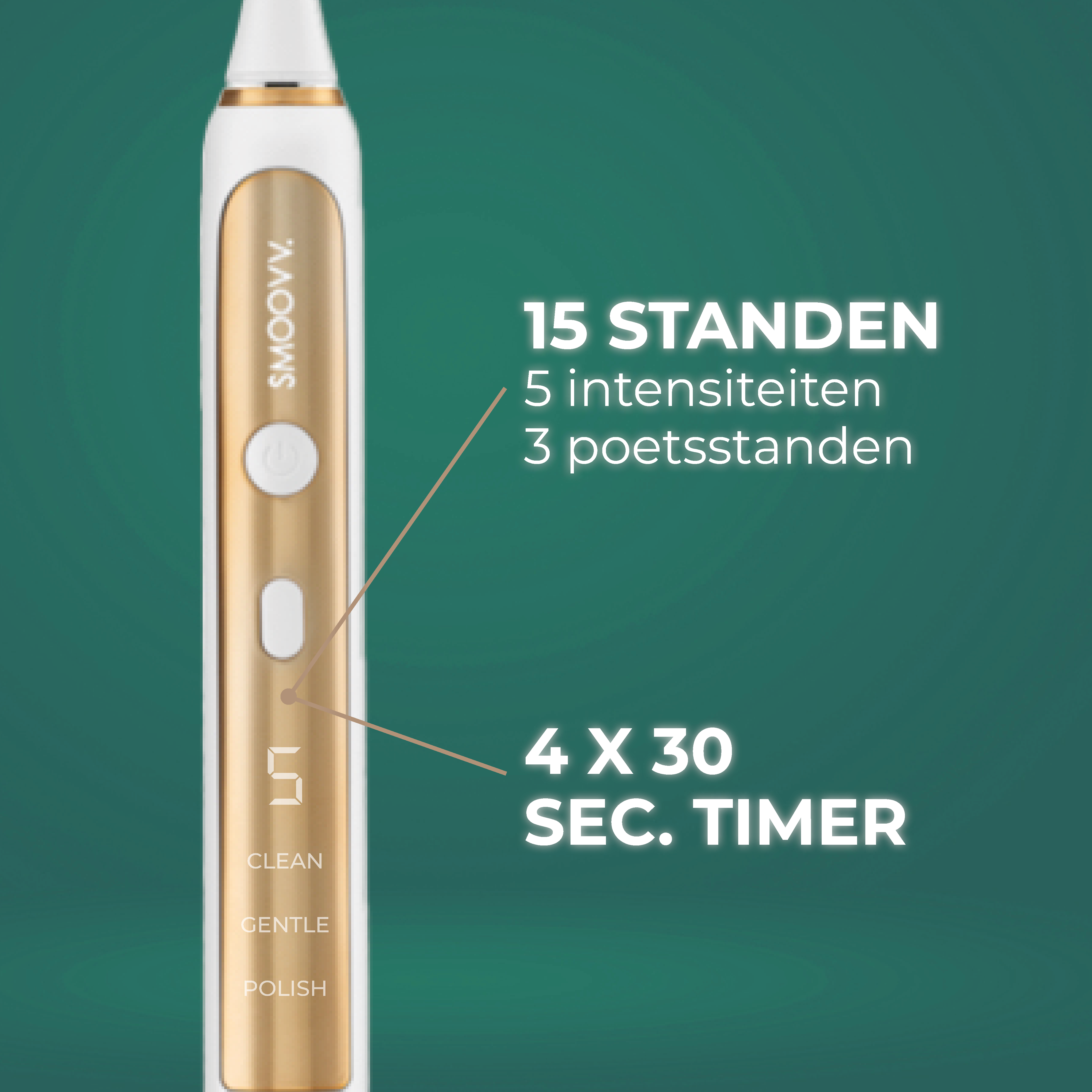 SMOOVV Sense elektrische tandenborstel white and gold