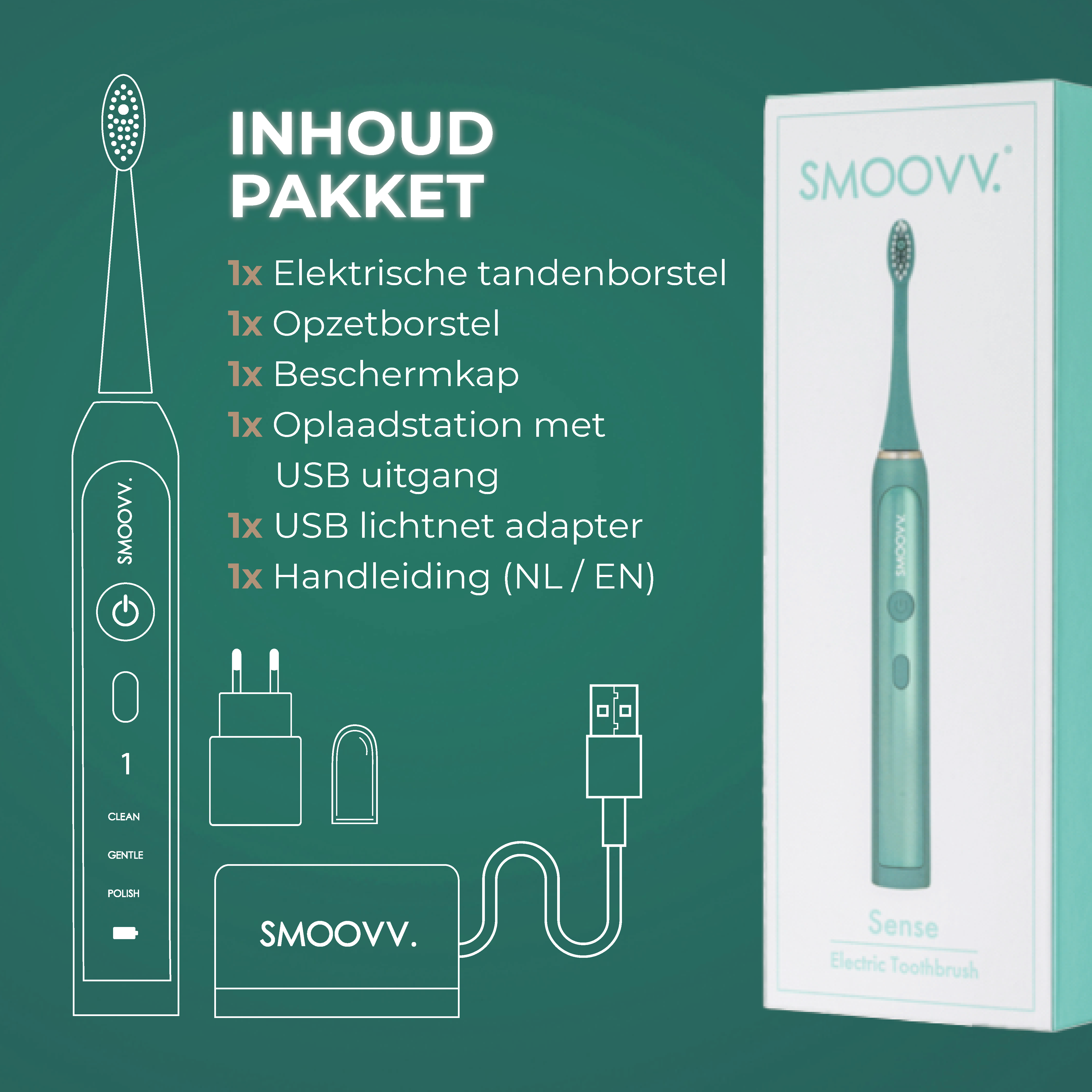 SMOOVV Sense elektrische tandenborstel ocean green
