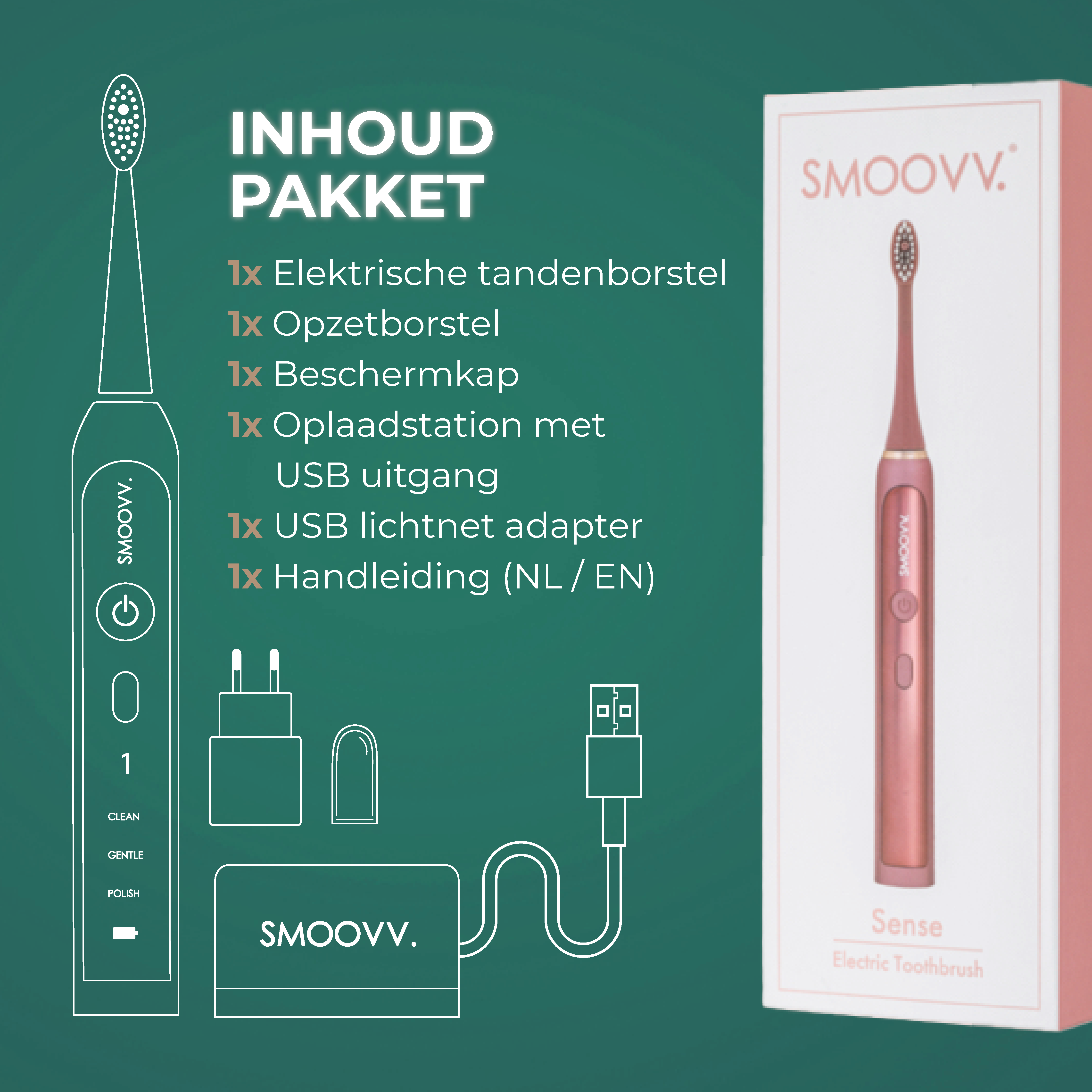 SMOOVV Sense elektrische tandenborstel classy pink