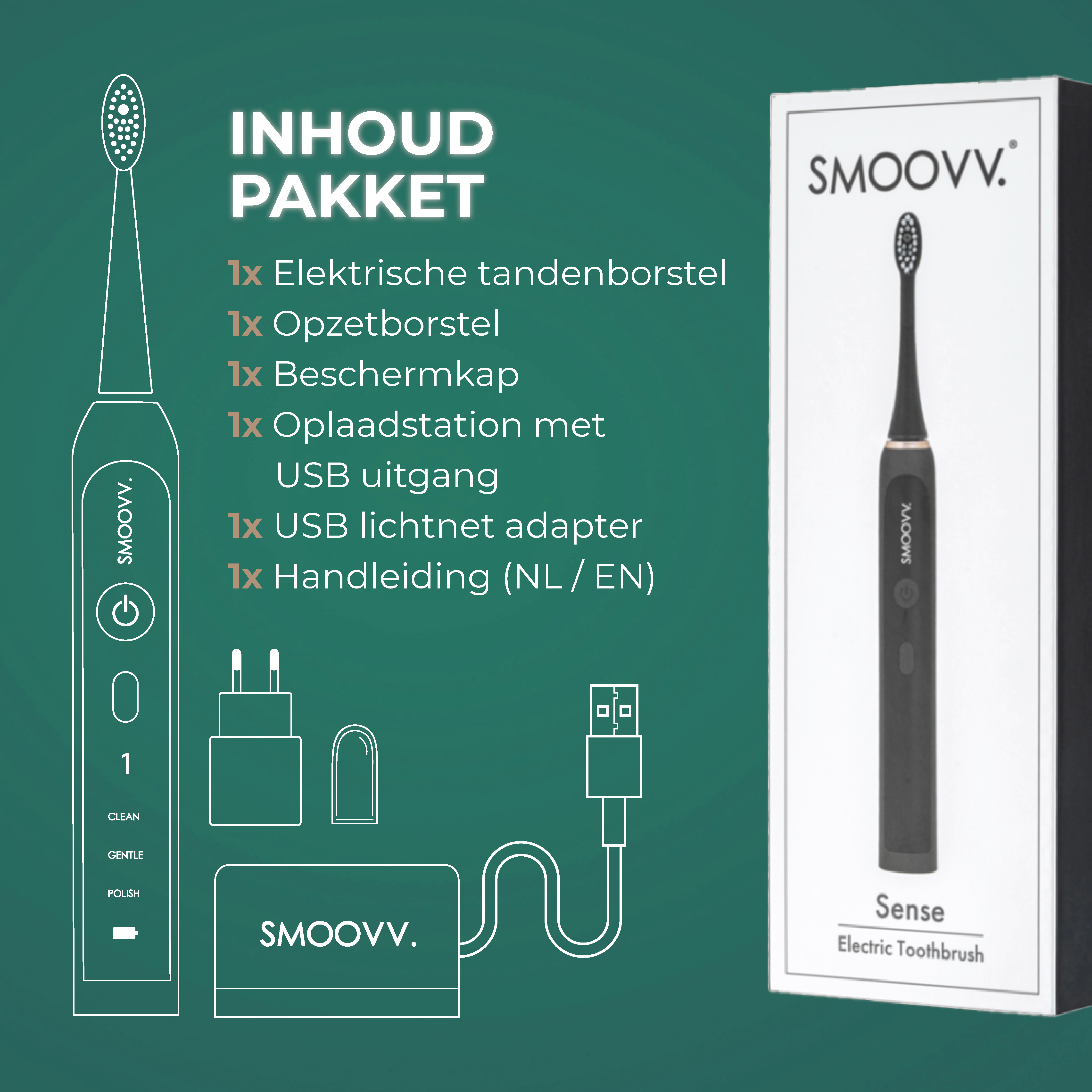 SMOOVV Sense elektrische tandenborstel satin black